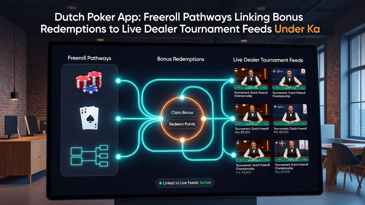 Diagram van datastromen tussen poker app bonussen en live dealer tournament feeds onder toezicht
